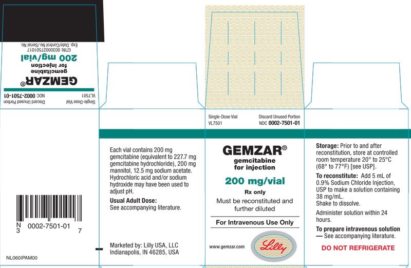 Gemzar 200 mg carton 1ct
