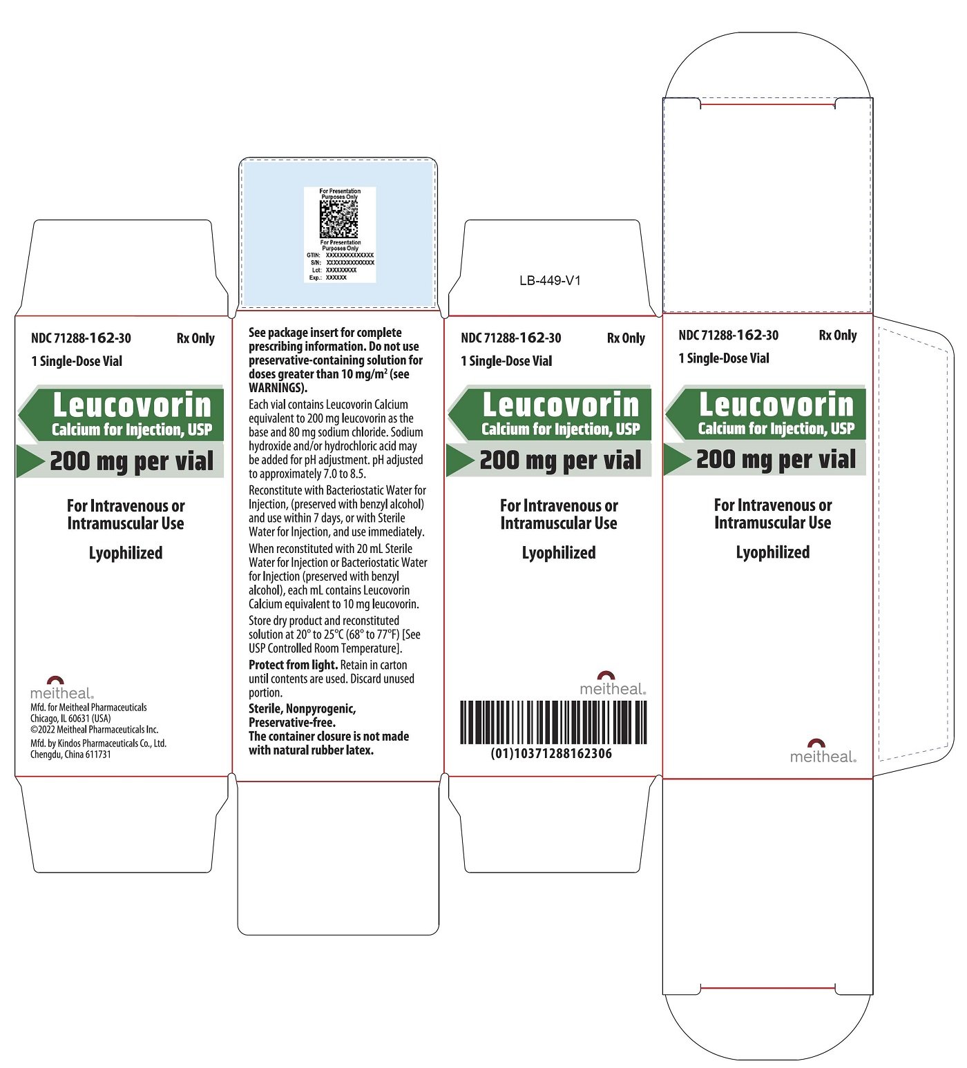 PRINCIPAL DISPLAY PANEL – Leucovorin Calcium for Injection, USP 200 mg Carton