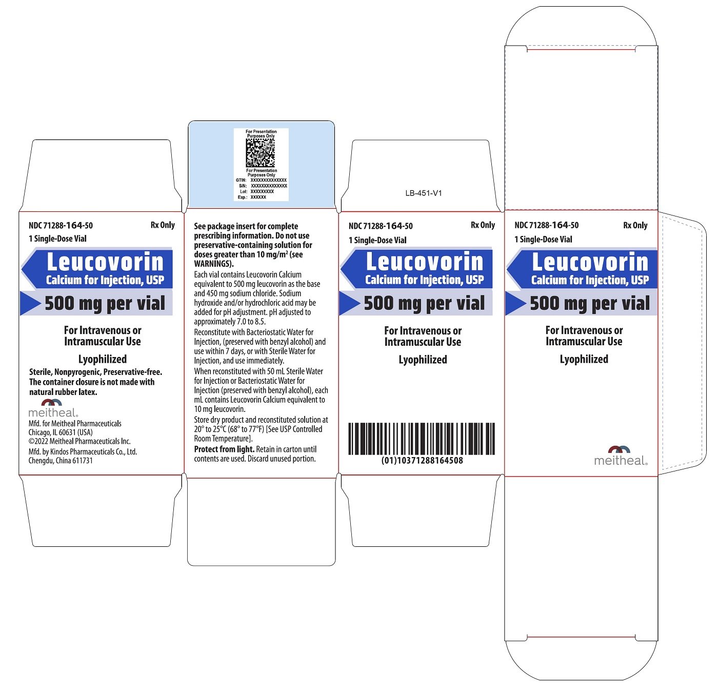 PRINCIPAL DISPLAY PANEL – Leucovorin Calcium for Injection, USP 500 mg Carton