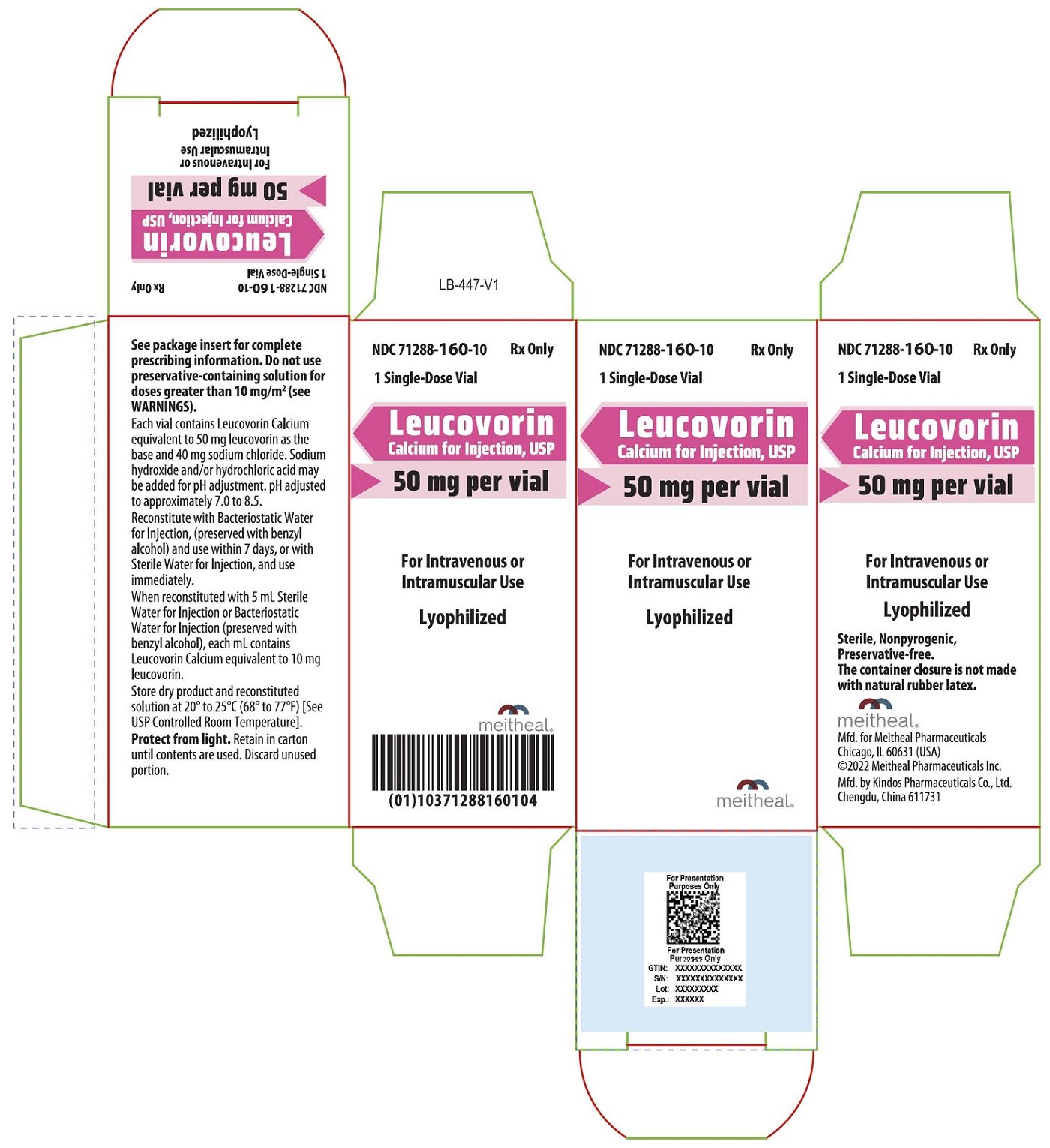 PRINCIPAL DISPLAY PANEL – Leucovorin Calcium for Injection, USP 50 mg Carton