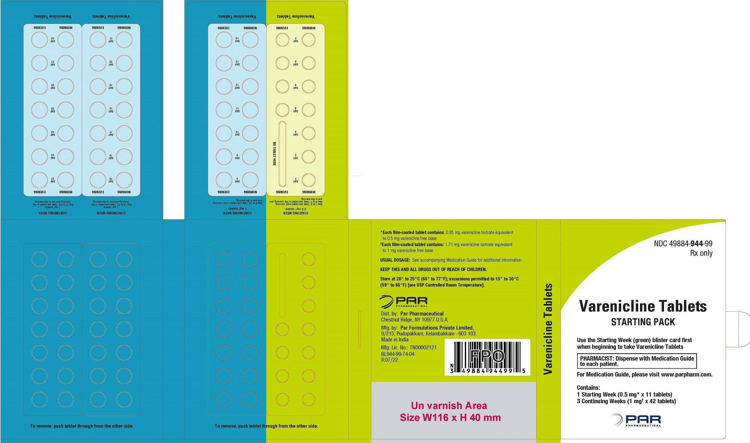 Varenicline FDA prescribing information, side effects and uses