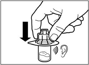 Remove the lid film of the vial adapter packaging, but do NOT remove the vial adapter from its packaging.