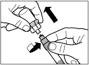 Unscrew the syringe from the vial adapter.