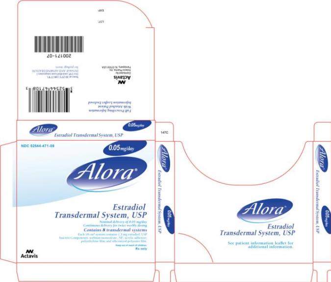 Alora® Estradiol Transdermal System, USP
NDC 52544-471-08
Carton of 8 systems 0.05 mg/day
