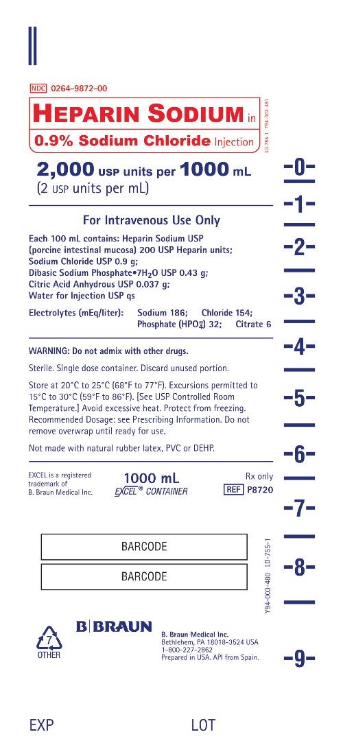 2,000 USP units per 1000 mL bag