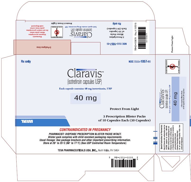 Claravis (isotretinoin capsules USP) 40 mg 30s Carton, Part 1 of 2