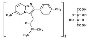 Chemical Structure of zolpidem tartrate