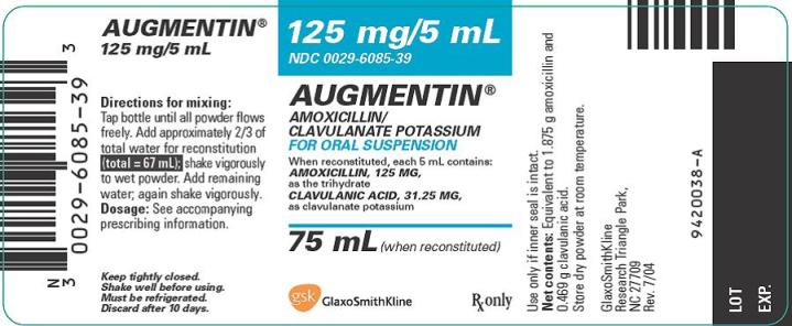 AUGMENTIN for Oral Suspension Label Image - 125mg/5mL