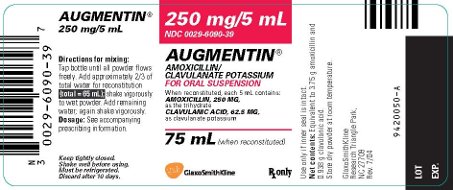 AUGMENTIN for Oral Suspension Label Image - 250mg/5mL