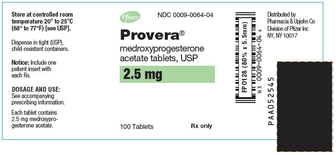 PRINCIPAL DISPLAY PANEL - 2.5 mg Tablet Bottle Label - NDC 0064