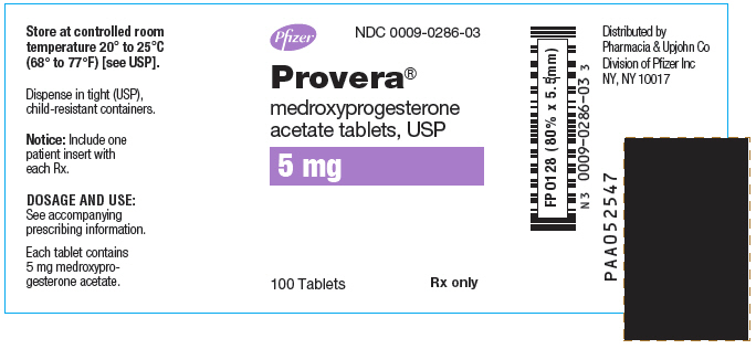 provera 5mg tablets
