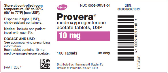 PRINCIPAL DISPLAY PANEL - 10 mg Tablet Bottle Label - 0051