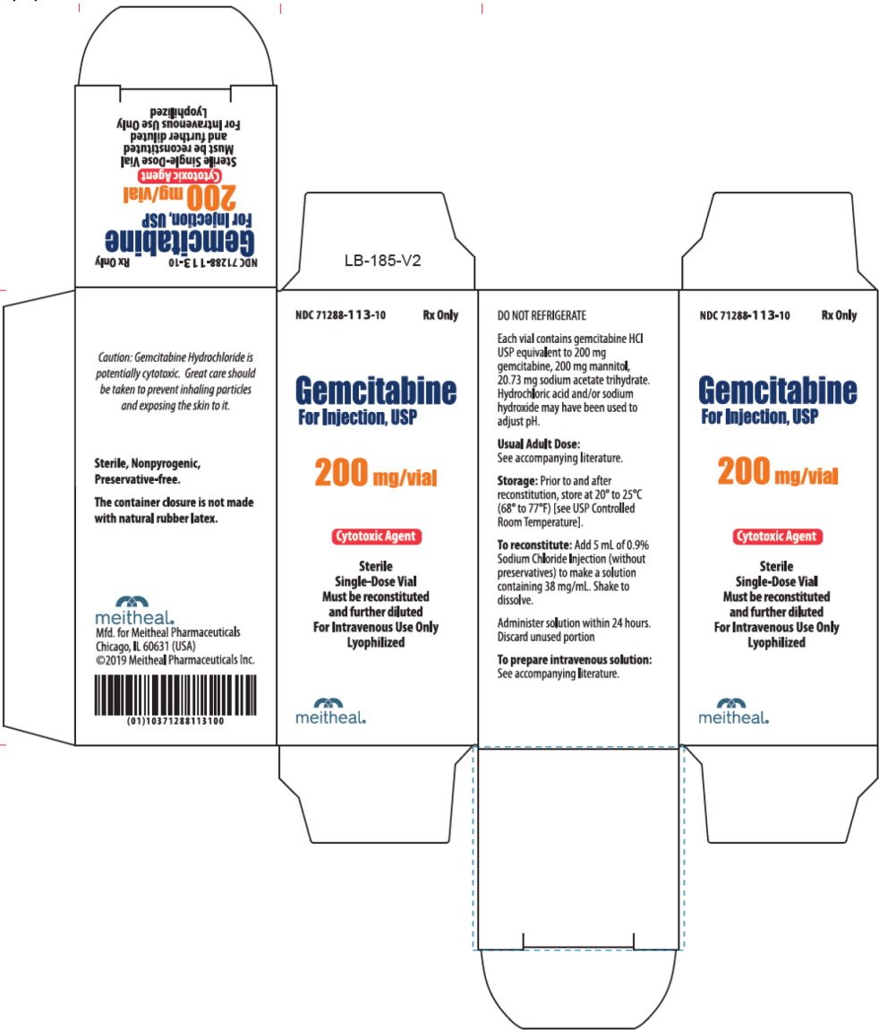 Principal Display Panel - Gemcitabine For Injection, USP 200 mg Carton