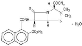 Structural Formula of Nafcillin Sodium
