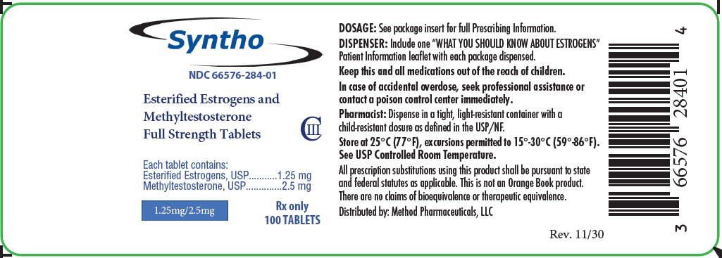 Esterified Estrogen and Methyltestosterone , 1.25 mg/2.5 mg  - NDC 69315-284-01 - 100 Tablets Label