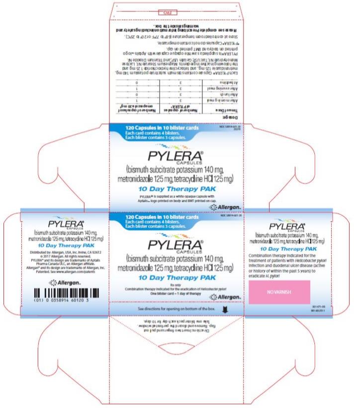 الاتصالات ثلاثون أمامي  Pylera - FDA prescribing information, side effects and uses