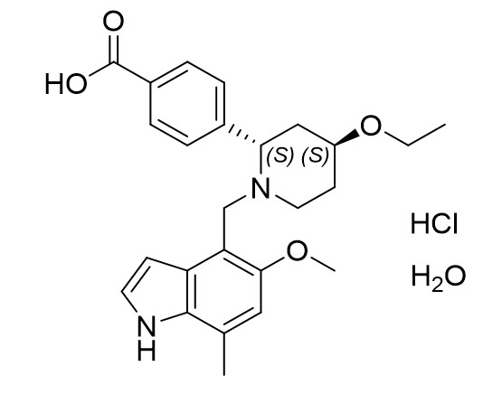 chemical structure of iptacopan hydrochloride monohydrate