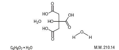 citric acid monohydrate chemical structure