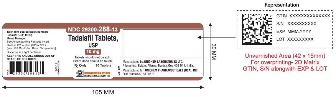 Tadalafil Tablets USP 10 mg - 30T Container label