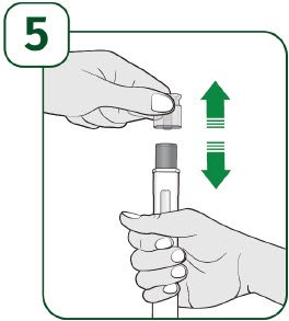 image of of removing the cap of the autoinjector - AI instructions for use