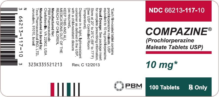 Compazine® Prochlorperazine Maleate Tablets, USP 10 mg 100s Label