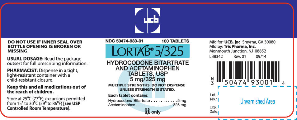 PRINCIPAL DISPLAY PANEL - 5 mg/325 mg Tablet Bottle Label