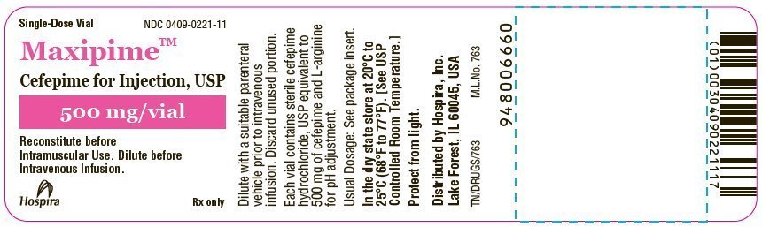 PRINCIPAL DISPLAY PANEL - 500 mg Vial Label