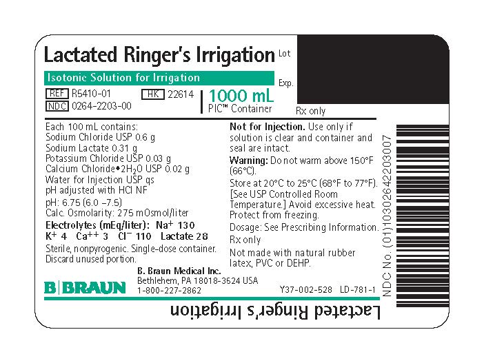 Principal Display Panel - Lactated Ringer's 1000 mL Bag Label