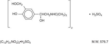 This is an image of the structural formula for albuterol sulfate.