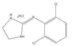 The structural formulaclonidine hydrochloride.