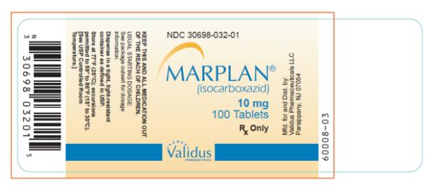 NDC 30698-032-01
MARPLAN® 
(isocarboxazid) 
10 mg
100 Tablets
Rx Only

