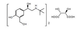 The following chemical structure Levalbuterol tartrate is a relatively selective beta2-adrenergic receptor agonist [see Clinical Pharmacology (12)]. Levalbuterol tartrate has the chemical name (R)-α1-[[(1,1-dimethylethyl)amino]methyl]-4-hydroxy-1,3-benzenedimethanol L-tartrate (2:1 salt).