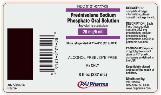 Prednisolone Sodium Phosphate Oral Solution - 8 oz (237 mL) bottle label