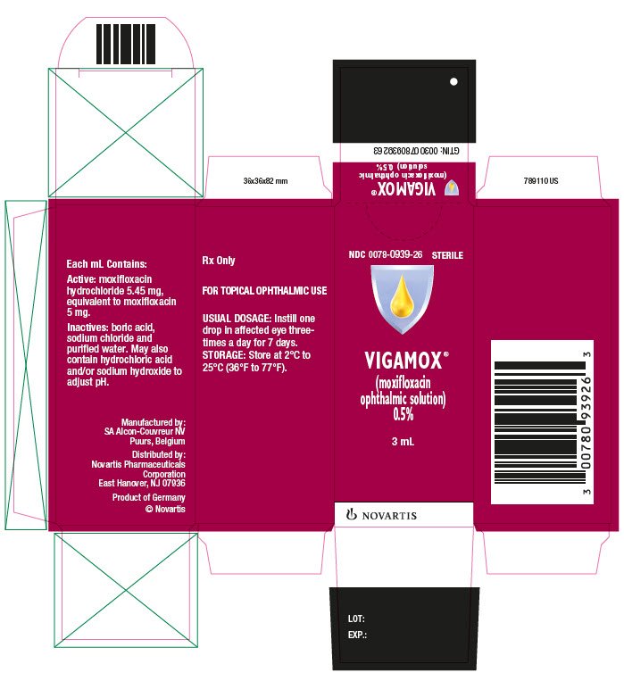 PRINCIPAL DISPLAY PANEL
							NDC 0078-0939-26
							STERILE
							VIGAMOX®
							moxifloxacin ophthalmic solution) 0.5%
							3 mL
							Rx Only
							FOR TOPICAL OPHTHALMIC USE
							NOVARTIS
							