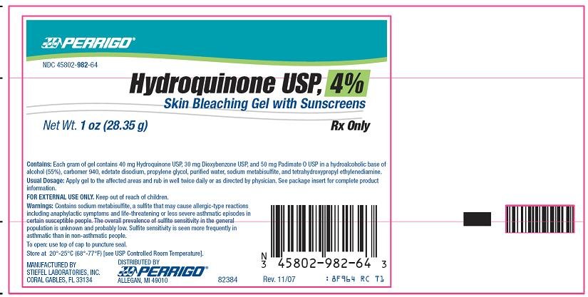 Hydroquinone Cream with Sunscreens Gel - FDA prescribing 