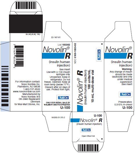 Image of Novolin R vial carton