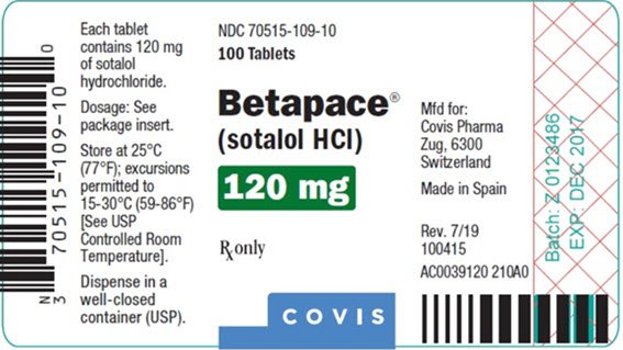 Principal Display Panel - 120 mg Betapace