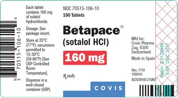 Principal Display Panel - 160 mg Betapace