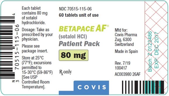 Principal Display Panel - 80 mg Betapace AF