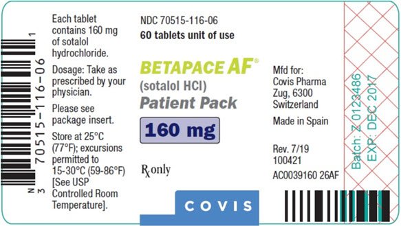 Principal Display Panel - 160 mg Betapace AF