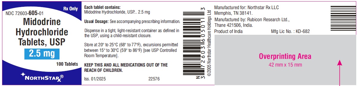 Midodrine Hydrochloride Tablets, USP 2.5mg - 100 Tablets - NDC 72888-112-01