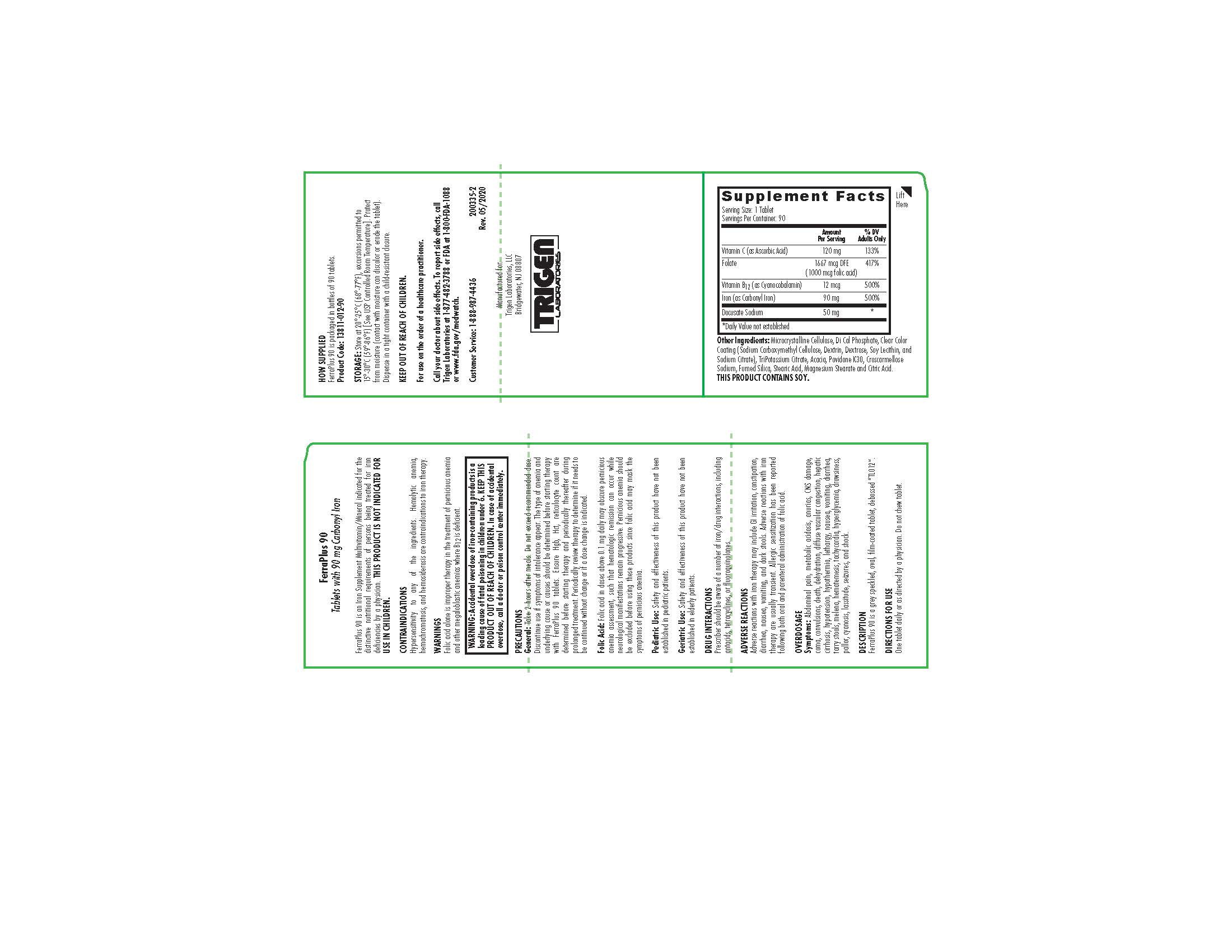 FerraPlus 90 Bottle Label