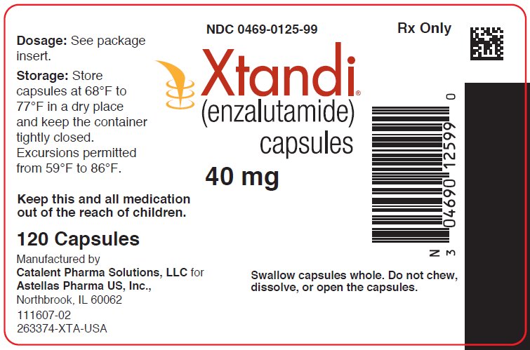 Xtandi (enzalutimide) capsules 40 mg label