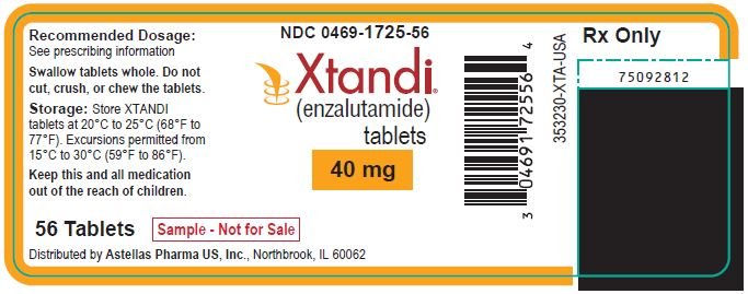 Xtandi (enzalutamide) tablets 40 mg label - Sample