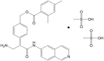 The chemical structure of netarsudil mesylate