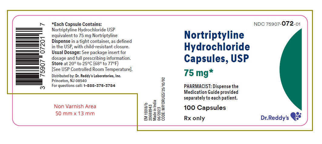PRINCIPLE DISPLAY PANEL-75 mg Capsule Bottle Label