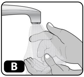 Take out the contents of one kit and one alcohol swab. Place items on the clean surface (Figure C).