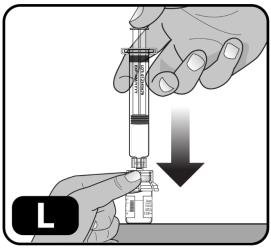 Swirl the vial gently or roll between hands until all powder is dissolved (Figure M).