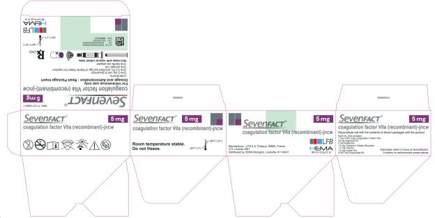 Carton label for SEVENFACT coagulation factor VIIa (recombinant)-jncw 5 mg