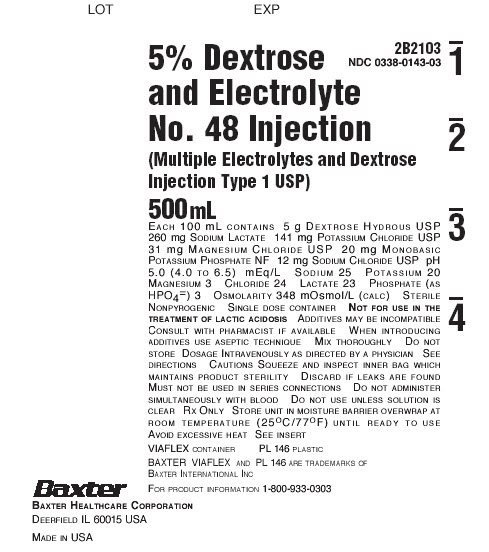 5% Dextrose and Electrolyte Representative Container label